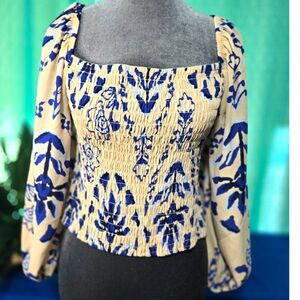 Sienna Sky Floral Smocked Crop Top Size XL
